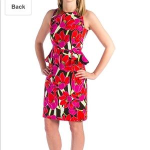 Unique Kate Spade tropical peplum sheath dress